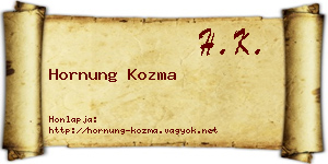 Hornung Kozma névjegykártya